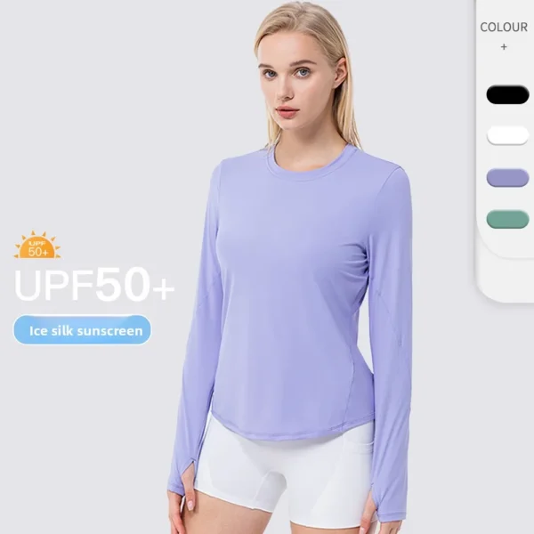 Women's ice silk sun protection long-sleeved shirt