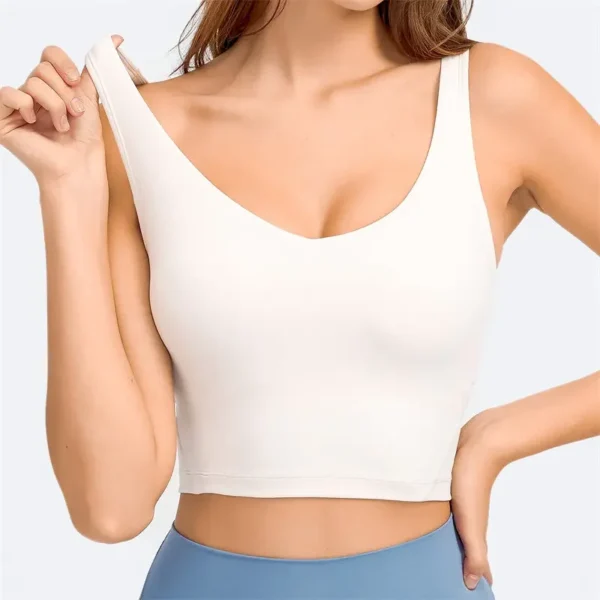 Tank Top with Built In Bra Crop Top Longline