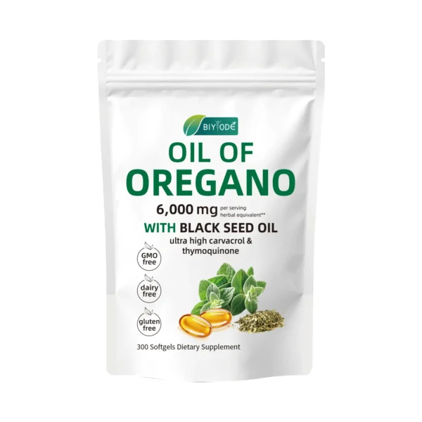 Oil Of Oregano 300 caps 6000mg w/ Black Seed Oil