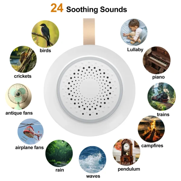 White Noise 24  Sounds Portable Sleep Aid  Type-c